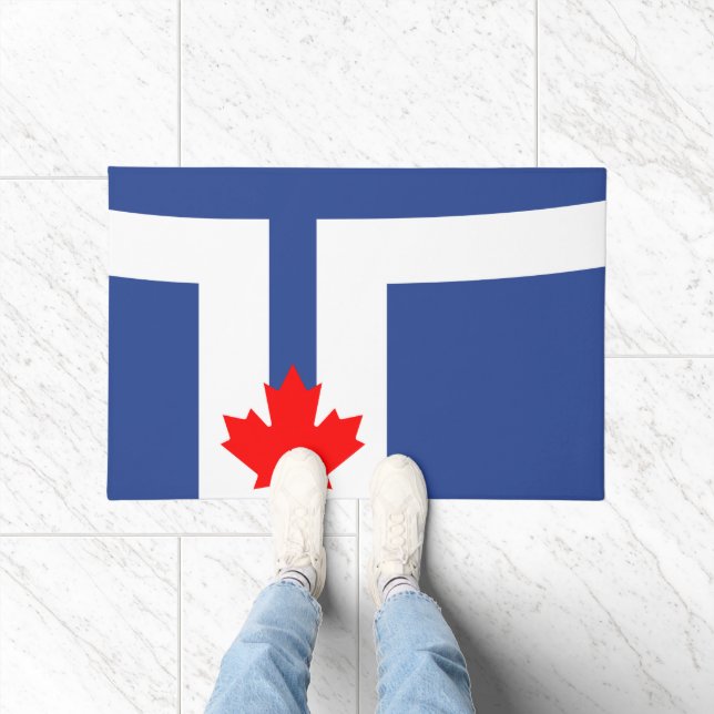 Door Mat with Flag of Toronto, Canada ドアマット (室内)