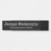 Door Sign For Office For Him名前プレートB&Wホワイト サインプレート (正面)