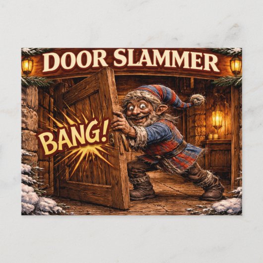 Door Slammer Icelandic Yule Lad  ポストカード (正面)