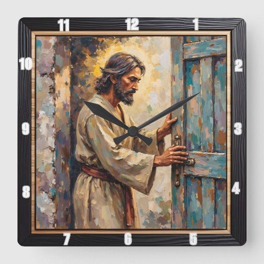 Door to Grace: A Timeless Call スクエア壁時計 (正面)