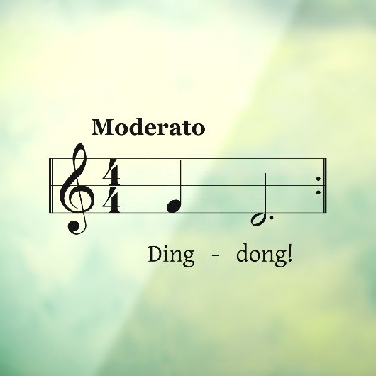 Doorbellサウンドのミュージックスコアユーモアのあるへようこそ ウィンドウサイン (シート3)