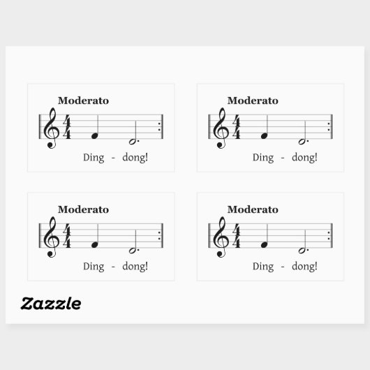 Doorbellサウンドのミュージックスコアユーモアのあるへようこそ 長方形シール (シート)