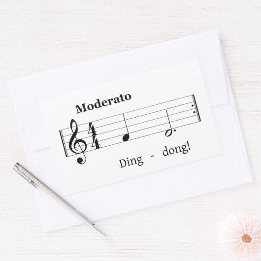 Doorbellサウンドのミュージックスコアユーモアのあるへようこそ 長方形シール (封筒)