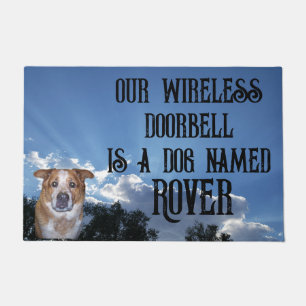 Doorbell is Dog with Name and Photo 太陽光線 ドアマット