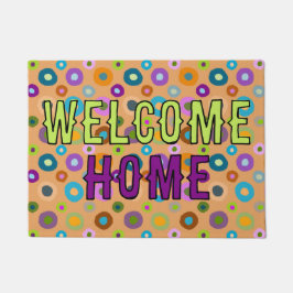 doormatおもしろいカラフルウェルカムホームオレンジ ドアマット