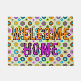 doormatおもしろいカラフルウェルカムホーム緑 ドアマット