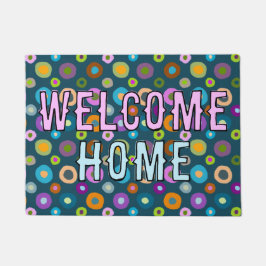 doormatおもしろいカラフル歓迎ホーム青 ドアマット