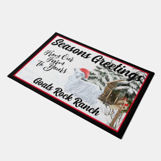 Doormat – クリスマスシルキかわいらしヤギ ドアマット (アングル)