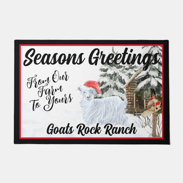 Doormat – クリスマスシルキかわいらしヤギ ドアマット (正面)