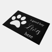 Doormat - Dog Paw - a good boy Lives Here ドアマット (アングル)
