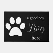 Doormat - Dog Paw - a good boy Lives Here ドアマット (正面)
