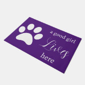Doormat - Dog Paw - a good girl Lives Here ドアマット (アングル)