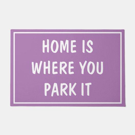DOORMAT - HOMEはIT薄紫を駐車する場所 ドアマット (正面)