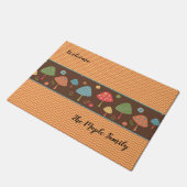 Doormat with Chevron、キノコデザイン ドアマット (アングル)