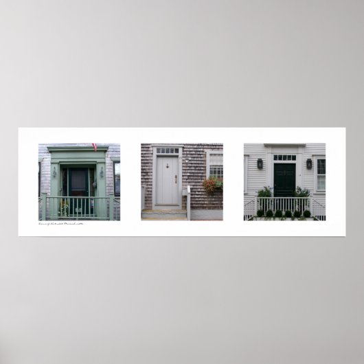 Doors of Nantucket, Massachusetts Triptych ポスター (正面)