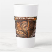 Doorway Sniffer Icelandic Yule Lad カフェラテマグ (正面)