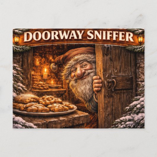 Doorway Sniffer Icelandic Yule Lad ポストカード (正面)