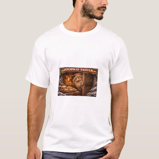 Doorway Sniffer Icelandic Yule Lad Tシャツ (正面)