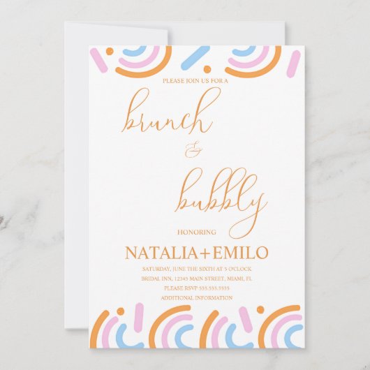 Dopamine Bridal Shower Brunch 招待状 (正面)