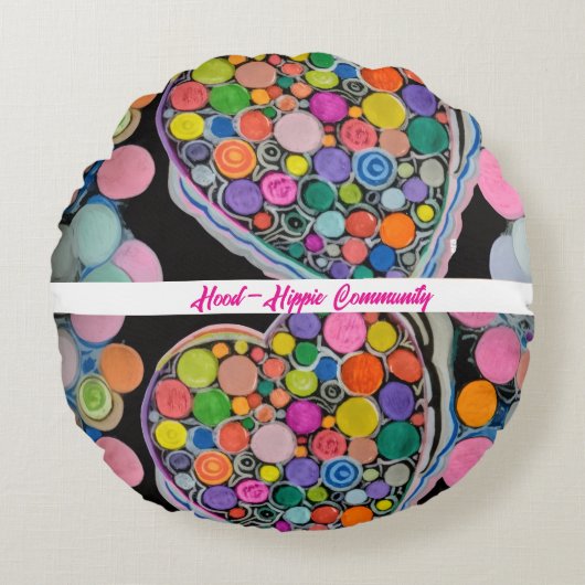 "Dopamine Decor" Throw Pillow ラウンドクッション (正面)