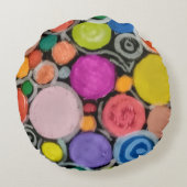 "Dopamine Decor" Throw Pillow ラウンドクッション (裏面)