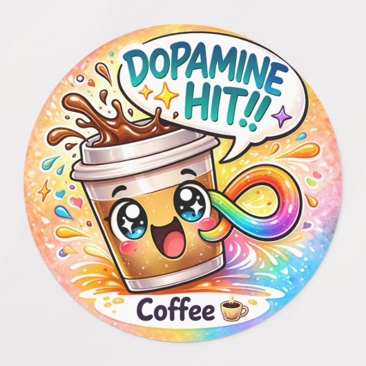 Dopamine Hit Neurodivergent Kawaii Party Labels ラベル (デザイン3)