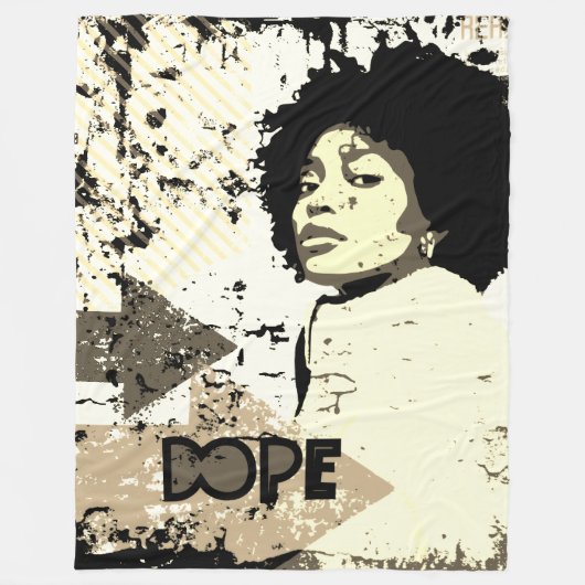 DOPE アフロスローブランケット - グランジアローハート フリースブランケット (正面)