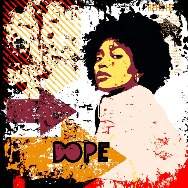 DOPE Afro  Rest Loud, Love Bold wall decor メタルプリント (urban empowerment print)