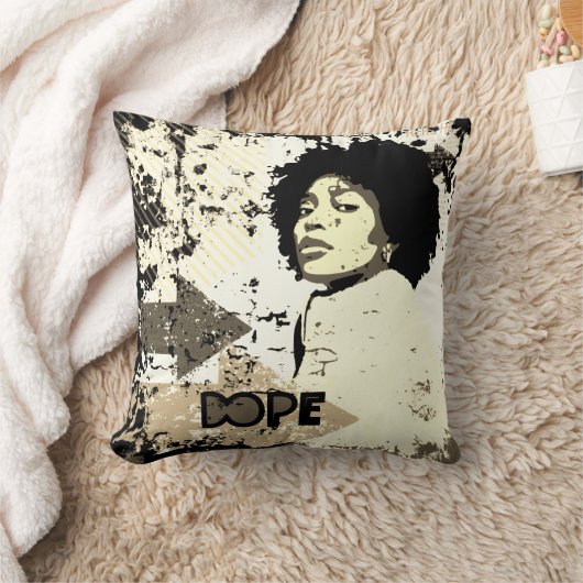 DOPE Afro Throw Pillow – Grunge Arrows, Heart  クッション (ブランケット)
