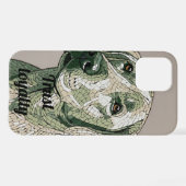 Dope Dog Mosaic Phone Case - Abstract Vibe Pet Art iPhoneケース (裏面横)