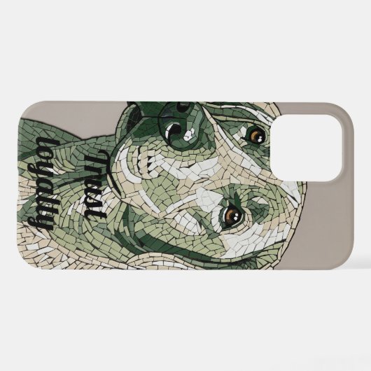 Dope Dog Mosaic Phone Case - Abstract Vibe Pet Art iPhoneケース (裏面横)