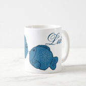Doppelter Fisch personalisiert コーヒーマグカップ (正面右)