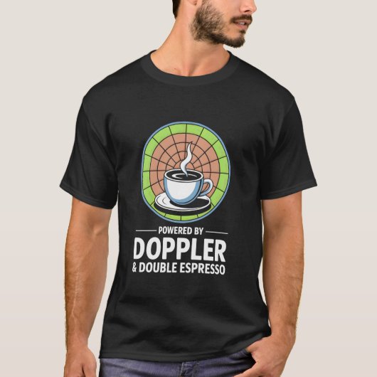 Dopplerとダブルエスプレッソ天気予報 Tシャツ (正面)
