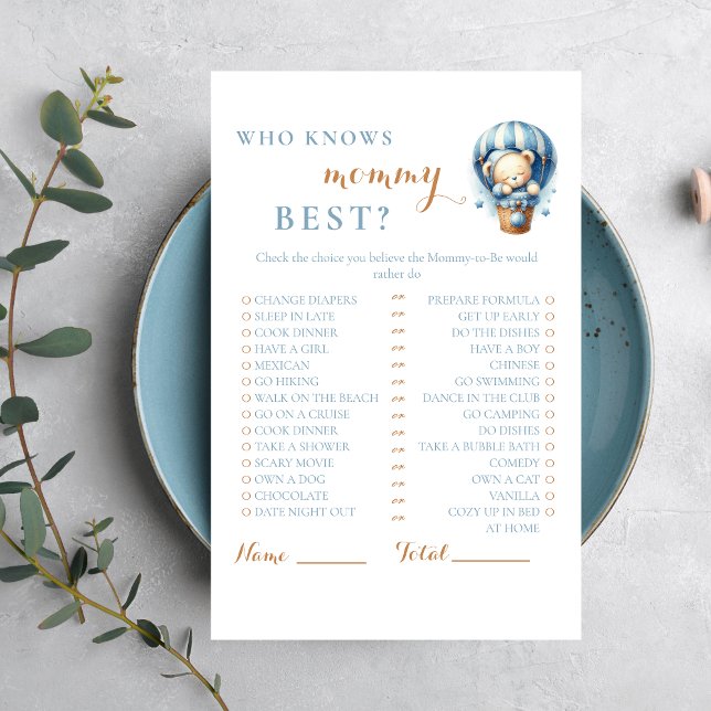 dorable Blue Hot Air Balloon Bear Who Knows Mommy  (クリエイターアップロード済み)