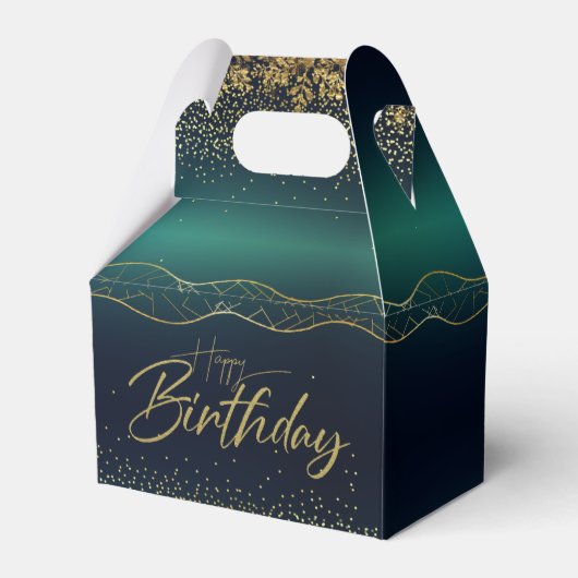 dorado  con turquesa para cumple   フェイバーボックス (正面サイド)