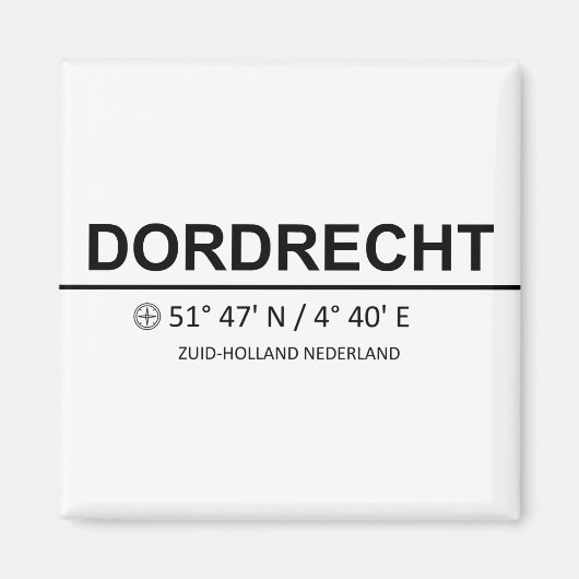 Dordrecht座標 – Dordrecht座標 マグネット (正面)