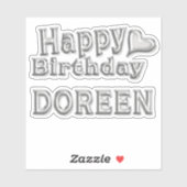 Doreen Happy Birthday silver Aufkleber Sticker シール (シート)