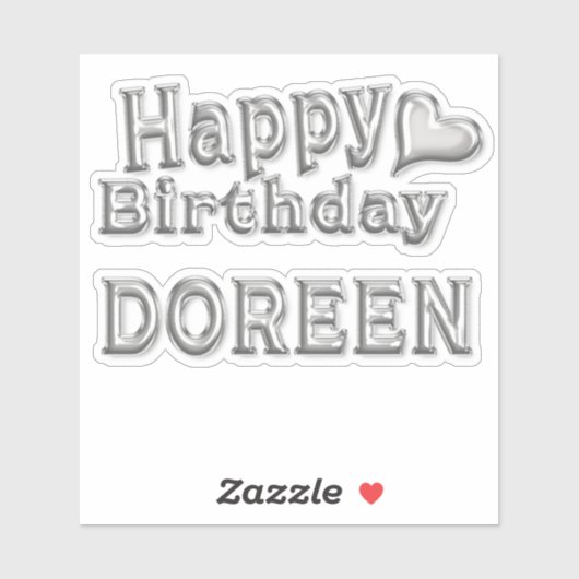 Doreen Happy Birthday silver Aufkleber Sticker シール (シート)