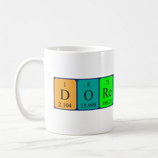 Dorentina定期的なテーブル名mug コーヒーマグカップ (左)