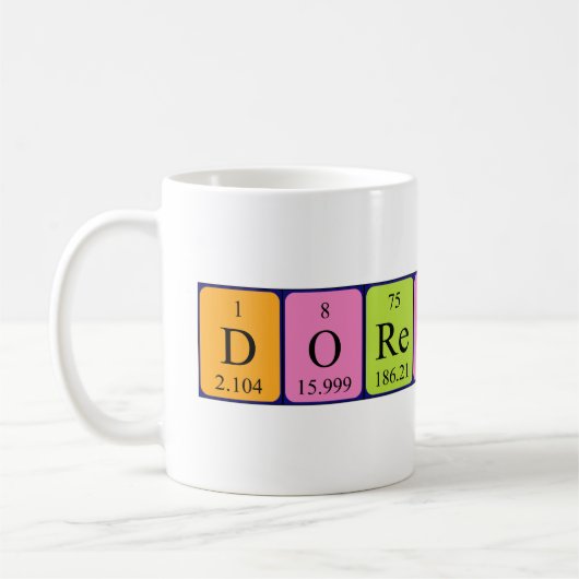 Dorentina定期的なテーブル名mug コーヒーマグカップ (左)
