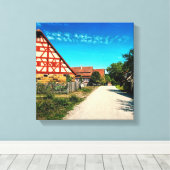 Dorfstraße キャンバスプリント (インサイチュ (ウッドフロア))