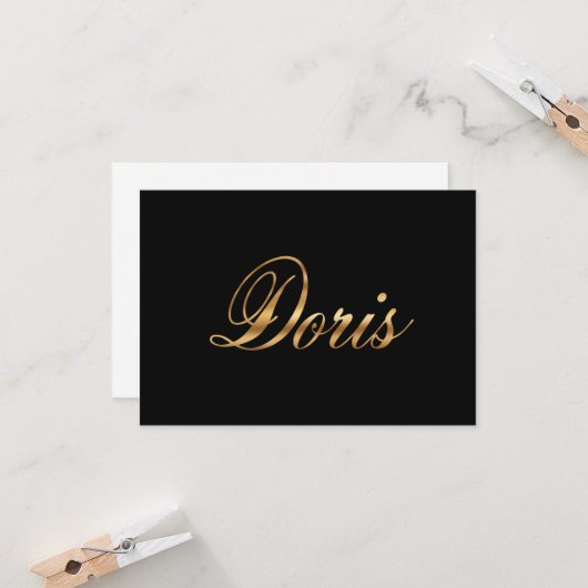 Doris gold Design Lettering Karte カード (正面/裏面インサイチュ)