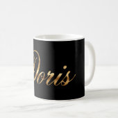 Doris gold Design Lettering Tasse Kaffeetasse コーヒーマグカップ (正面右)