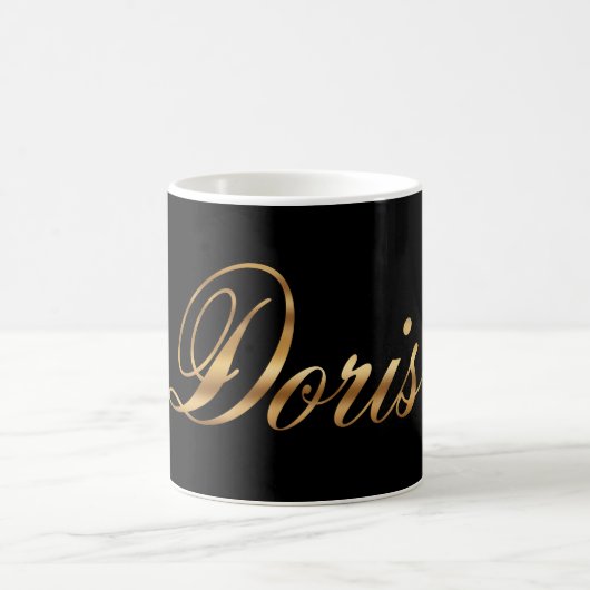 Doris gold Design Lettering Tasse Kaffeetasse コーヒーマグカップ (中央)