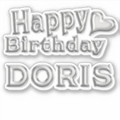 Doris Happy Birthday silver Aufkleber Sticker シール (正面)