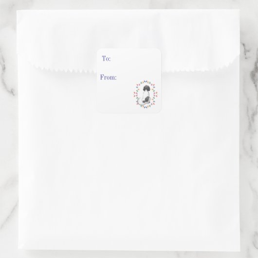 Doris the Dog Holiday Gift Sticker スクエアシール (バッグ)