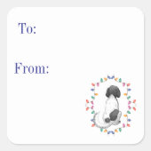 Doris the Dog Holiday Gift Sticker スクエアシール (正面)