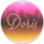 Doris Vorname Name golden pink Aufkleber Sticker シール (正面)
