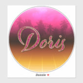 Doris Vorname Name golden pink Aufkleber Sticker シール (シート)