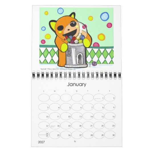Dorkling 2013月毎の壁カレンダーのユーモア漫画 カレンダー (1月 2027)
